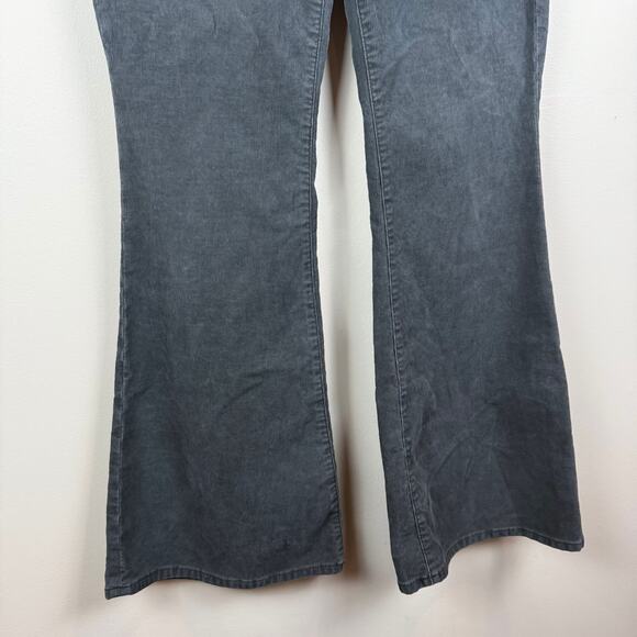 American Eagle Pants Women 8 Gray Corduroy Super Hi-Rise Flared Button Fly Retro - Picture 4 of 10